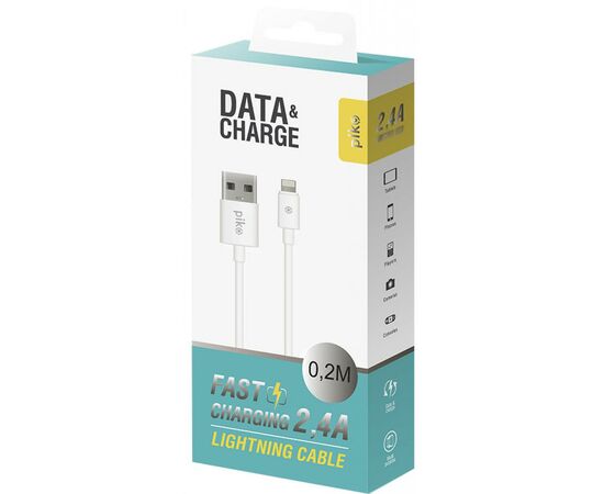 Дата кабель USB 2.0 AM to Lightning 0.2m white Piko (1283126493836), изображение 2 Дата кабель USB 2.0 AM to Lightning 0.2m white Piko (1283126493836), изображение 2