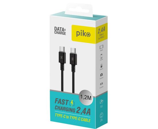 Дата кабель USB Type-C to Type-C 1.2m CB-TT11 black Piko (1283126504105), изображение 2