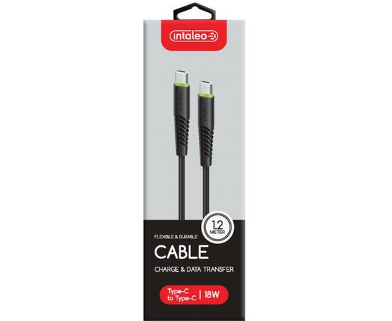 Дата кабель USB Type-C to Type-C 18W 1,2m CBFLEXTT1 Intaleo (1283126501296), зображення 2 Дата кабель USB Type-C to Type-C 18W 1,2m CBFLEXTT1 Intaleo (1283126501296), зображення 2