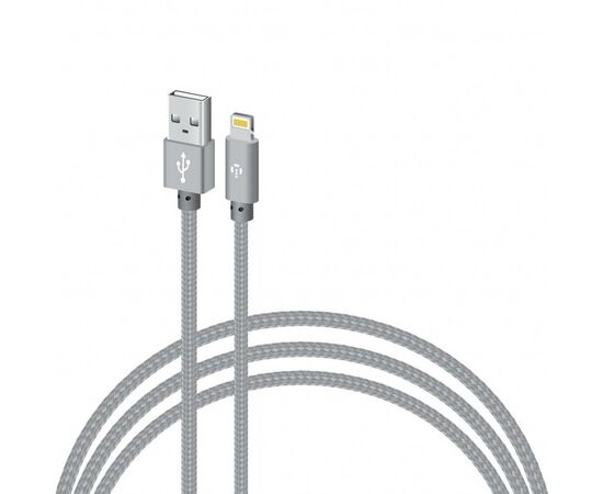 Дата кабель USB 2.0 AM to Lightning 1.0m CBGNYL1 grey Intaleo (1283126477652)