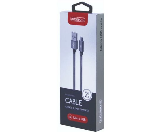 Дата кабель USB 2.0 AM to Micro 5P 2.0m CBGNYM2 grey Intaleo (1283126477683), зображення 2 Дата кабель USB 2.0 AM to Micro 5P 2.0m CBGNYM2 grey Intaleo (1283126477683), зображення 2