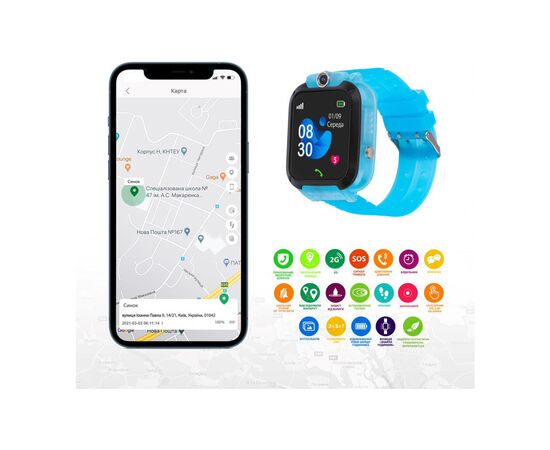 Смарт-часы Amigo GO007 FLEXI GPS Blue, изображение 7 Смарт-часы Amigo GO007 FLEXI GPS Blue, изображение 7