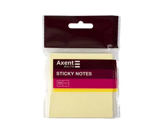 Бумага для заметок Axent 75x75мм, 100 листов желтый (D3314-01), изображение 2