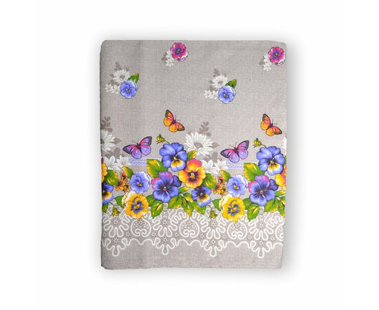 Скатертина Home Line рогожка Фіалкові метелики, 150х150 см (130207)