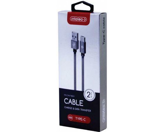 Дата кабель USB 2.0 AM to Type-C 2.0m CBGNYT2 grey Intaleo (1283126489143), зображення 2 Дата кабель USB 2.0 AM to Type-C 2.0m CBGNYT2 grey Intaleo (1283126489143), зображення 2