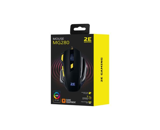 Мышка 2E Gaming MG280 LED USB Black (2E-MG280UB), изображение 2 Мышка 2E Gaming MG280 LED USB Black (2E-MG280UB), изображение 2