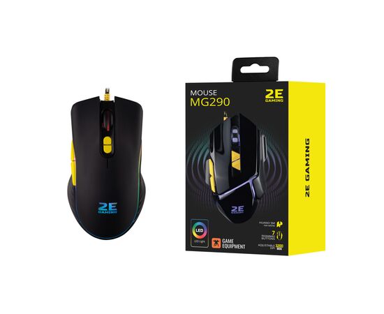 Мышка 2E Gaming MG300 RGB USB Black (2E-MG300UB), изображение 3 Мышка 2E Gaming MG300 RGB USB Black (2E-MG300UB), изображение 3