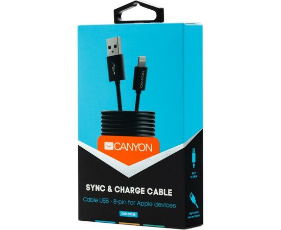 Дата кабель USB 2.0 AM to Lightning 1.0m Black Canyon (CNE-CFI1B), изображение 2 Дата кабель USB 2.0 AM to Lightning 1.0m Black Canyon (CNE-CFI1B), изображение 2