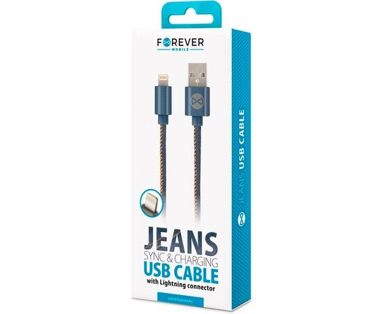 Дата кабель USB 2.0 AM to Lightning jeans Forever (T_01628), изображение 2 Дата кабель USB 2.0 AM to Lightning jeans Forever (T_01628), изображение 2