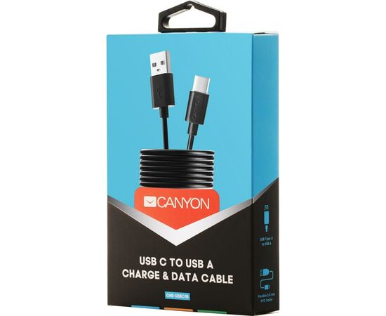 Дата кабель USB 2.0 AM to Type-C 1.0m black Canyon (CNE-USBC1B), изображение 2 Дата кабель USB 2.0 AM to Type-C 1.0m black Canyon (CNE-USBC1B), изображение 2
