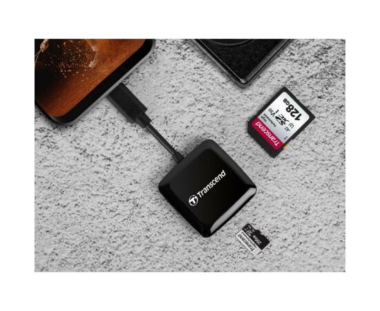 Считыватель флеш-карт Transcend USB 3.2 Gen 1 Type-C SD/microSD Black (TS-RDC3), изображение 4