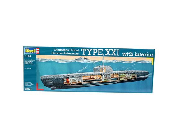 Сборная модель Revell Подлодка Type XXI с интерьером, уровень 4, 1:72 (RVL-05078), изображение 6 Сборная модель Revell Подлодка Type XXI с интерьером, уровень 4, 1:72 (RVL-05078), изображение 6