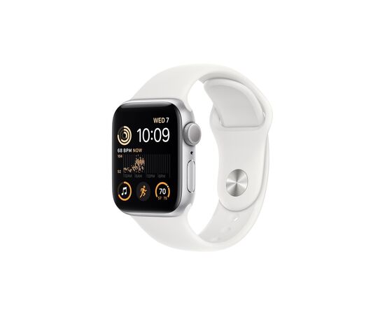 Смарт-часы Apple Watch SE 2022 GPS 44mm Silver Aluminium Case with White Sport Band - Regular (MNK23UL/A), изображение 2