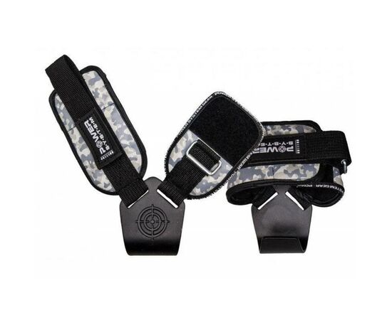 Крюки для тяги на запястья Power System Hooks Camo PS-3370 Black/Grey L (PS_3370_Black/Grey L), изображение 2 Крюки для тяги на запястья Power System Hooks Camo PS-3370 Black/Grey L (PS_3370_Black/Grey L), изображение 2