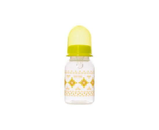 Пляшечка для годування Baby Team із силіконовою соскою Baby Team 125 мл Салатова (1400)