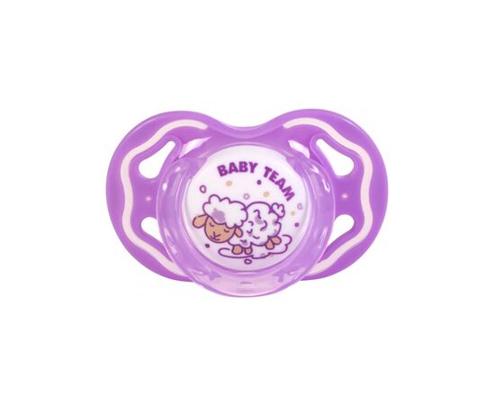 Пустышка Baby Team силиконовая, классическая, 6+ мес (3014_фиолетовый)
