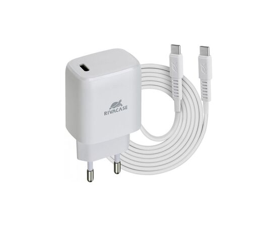 Зарядний пристрій RivaCase USB Type-C, PD 20 W + Type-C cable (PS4191 WD4 (White))