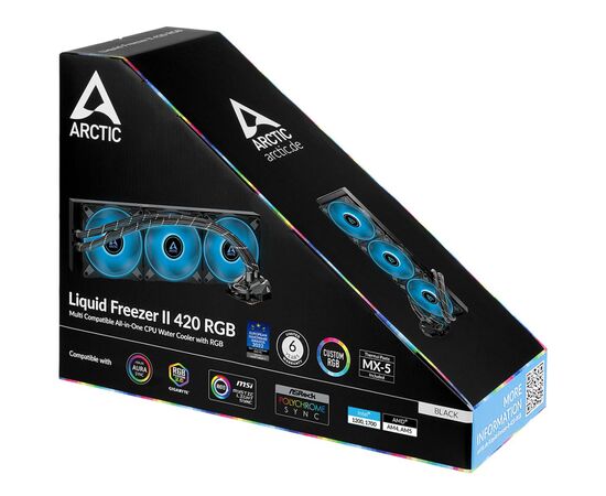 Система водного охлаждения Arctic Liquid Freezer II 420 RGB (ACFRE00110A), изображение 4 Система водного охлаждения Arctic Liquid Freezer II 420 RGB (ACFRE00110A), изображение 4