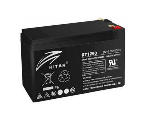 Батарея до ДБЖ Ritar AGM RT1290B, 12V-9Ah, Black (RT1290B)