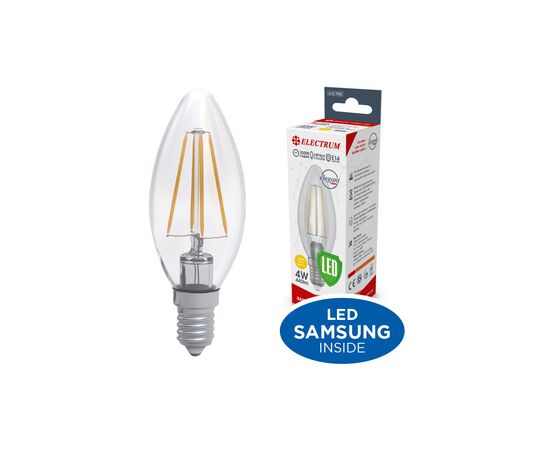 Лампочка Electrum С37 4W GL LC- 33/4F Е14 3000K Rf Elegant (A-LC-1942)