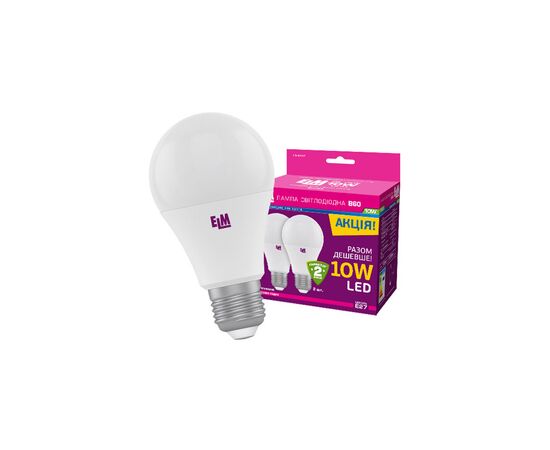 Лампочка ELM B60 10W PA10 E27 4000K 2шт (18-0147)