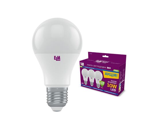 Лампочка ELM B60 10W PA10S E27 4000K 3шт. (18-0183) Лампочка ELM B60 10W PA10S E27 4000K 3шт. (18-0183)