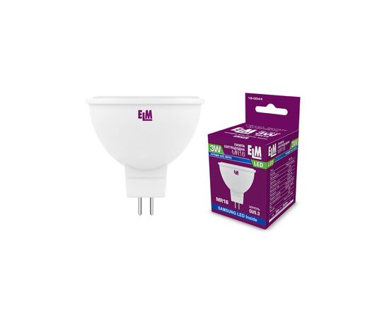 Лампочка ELM MR16 3W PA10 GU5.3 4000K (18-0044.)