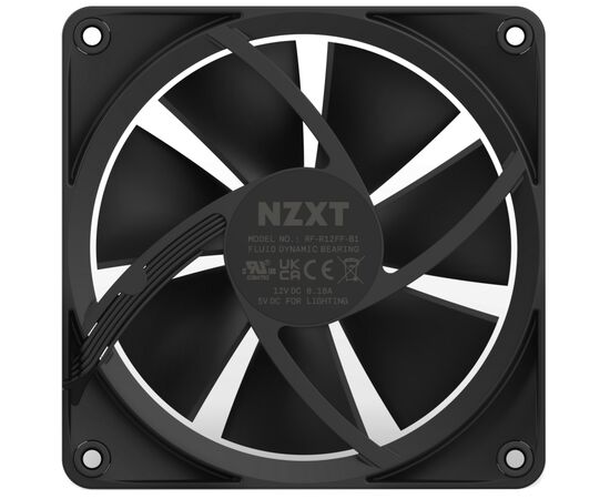 Кулер для корпуса NZXT F120RGB Single (Black) (RF-R12SF-B1), изображение 6 Кулер для корпуса NZXT F120RGB Single (Black) (RF-R12SF-B1), изображение 6