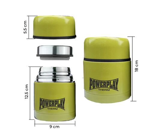 Термос PowerPlay Пищевой 9003 500ml Yellow (PP_9003_500ml_Yellow), изображение 2 Термос PowerPlay Пищевой 9003 500ml Yellow (PP_9003_500ml_Yellow), изображение 2