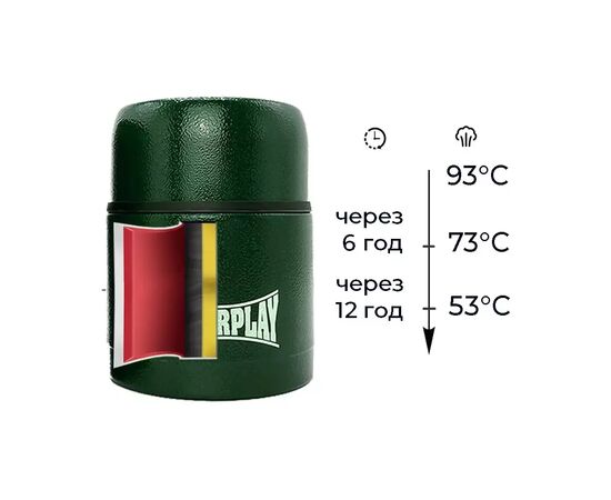 Термос PowerPlay Пищевой 9003 700ml Green (PP_9003_700ml_Green), изображение 3 Термос PowerPlay Пищевой 9003 700ml Green (PP_9003_700ml_Green), изображение 3