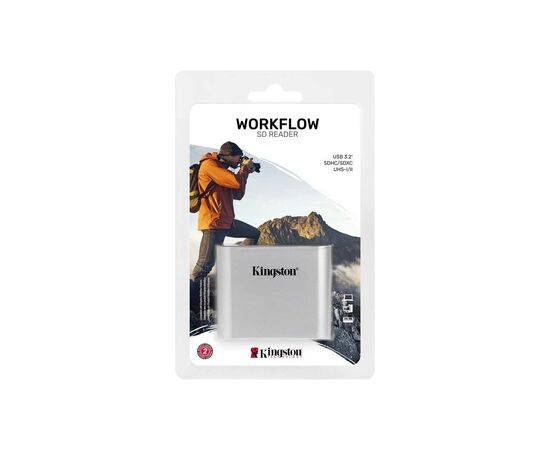 Зчитувач флеш-карт Kingston Workflow Dual-Slot SDHC/SDXC UHS-II (WFS-SD), зображення 2 Зчитувач флеш-карт Kingston Workflow Dual-Slot SDHC/SDXC UHS-II (WFS-SD), зображення 2