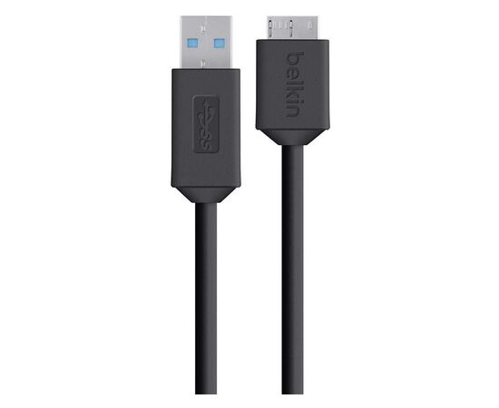 Дата кабель USB 2.0 AM to Micro 5P 0.9m black Belkin (F3U166BT0.9M), изображение 2 Дата кабель USB 2.0 AM to Micro 5P 0.9m black Belkin (F3U166BT0.9M), изображение 2