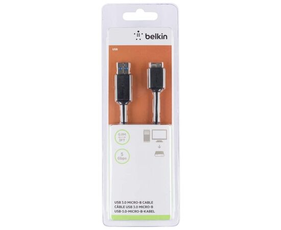 Дата кабель USB 2.0 AM to Micro 5P 0.9m black Belkin (F3U166BT0.9M), изображение 3 Дата кабель USB 2.0 AM to Micro 5P 0.9m black Belkin (F3U166BT0.9M), изображение 3