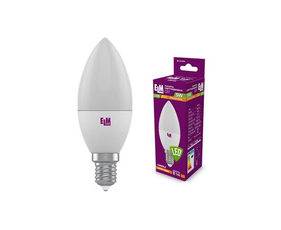 Лампочка ELM C37 5W PA10 E14 3000K (18-0154.)