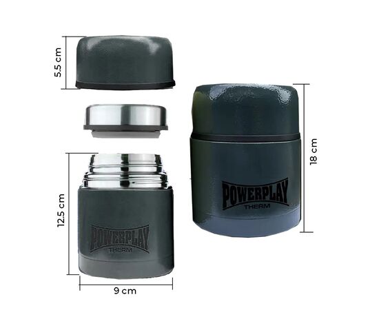 Термос PowerPlay Пищевой 9003 500ml Grey (PP_9003_500ml_Grey), изображение 2 Термос PowerPlay Пищевой 9003 500ml Grey (PP_9003_500ml_Grey), изображение 2