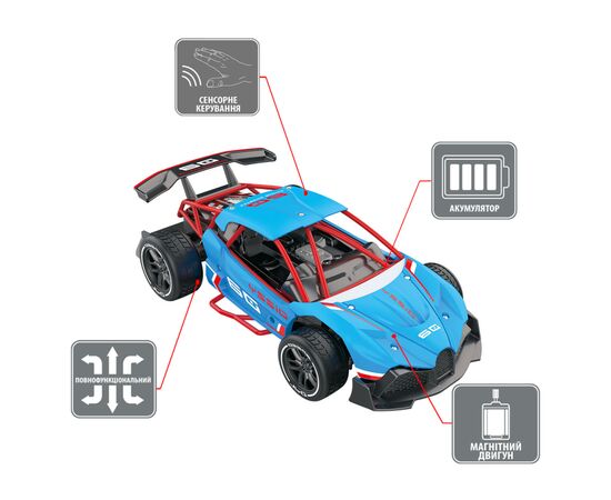 Радиоуправляемая игрушка Sulong Toys Gesture sensing и с сенсорным управлением – Dizzy (голубой, 1:16) (SL-285RHB), изображение 4 Радиоуправляемая игрушка Sulong Toys Gesture sensing и с сенсорным управлением – Dizzy (голубой, 1:16) (SL-285RHB), изображение 4