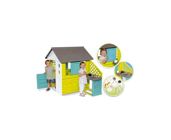Игровой домик Smoby Радужный с летней кухней 17 аксессуаров. (810722), изображение 2