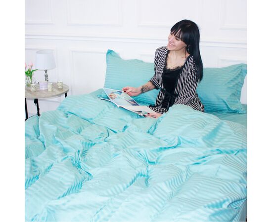 Постельное белье MirSon SatinStripe 30-0015GreenWave 175х210 Двуспальный (2200005253243), изображение 5 Постельное белье MirSon SatinStripe 30-0015GreenWave 175х210 Двуспальный (2200005253243), изображение 5