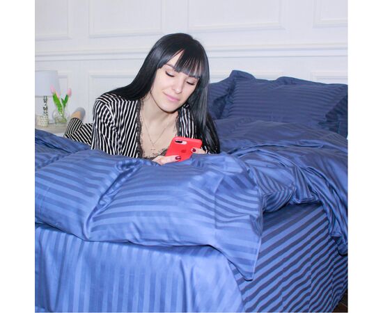 Постельное белье MirSon SatinStripe 30-0020SmokyBlue 110х140 Детский (2200005246313), изображение 5