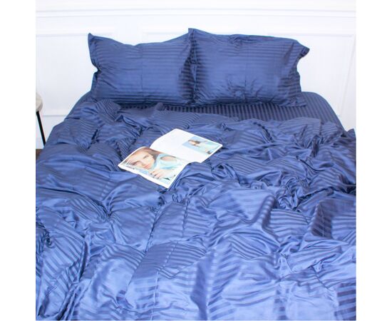 Постельное белье MirSon SatinStripe 30-0020SmokyBlue 220х240 King Size (2200005255360)