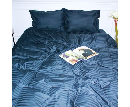 Постільна білизна MirSon SatinStripe 30-0021DarkBlue 220х240 King Size (2200005255780), зображення 4 Постільна білизна MirSon SatinStripe 30-0021DarkBlue 220х240 King Size (2200005255780), зображення 4