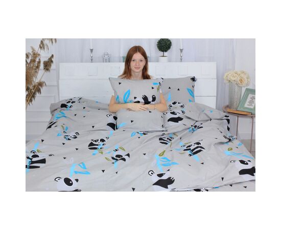 Постельное белье MirSon Бязь 17-0504 Panda is gray Односпальный (2200003617009), изображение 3
