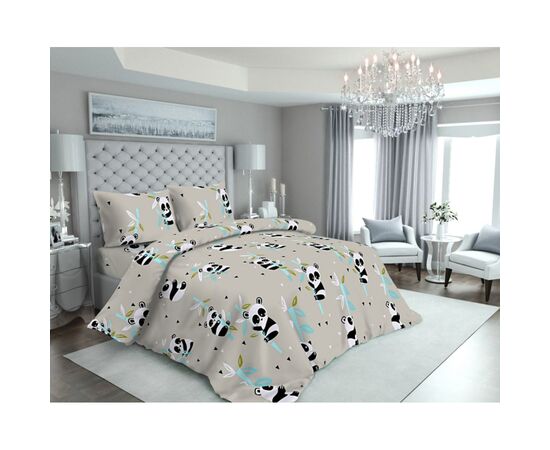 Постельное белье MirSon Бязь 17-0504 Panda is gray Односпальный (2200003617009)