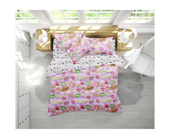 Постельное белье MirSon Бязь 17-0512 Bombs pink Семейный 160x220 (2200003636284)
