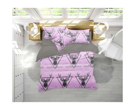 Постельное белье MirSon Бязь 17-0516 Noble deers pink Семейный 160x220 (2200003645408)
