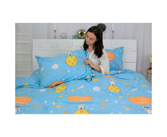 Постельное белье MirSon Бязь Premium 17-0426 Little astronaut Двуспальный (2200002950022), изображение 6