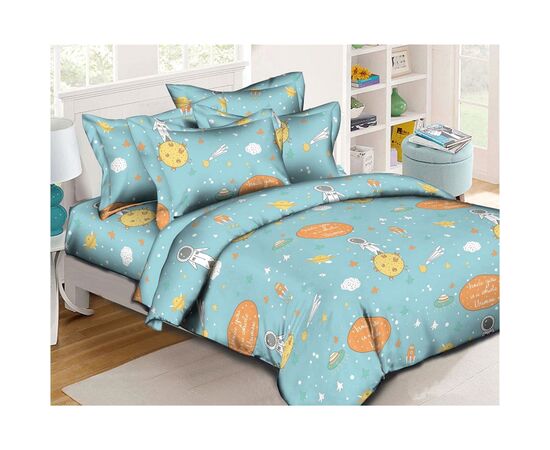 Постельное белье MirSon Бязь Premium 17-0426 Little astronaut Евро (2200002950039)
