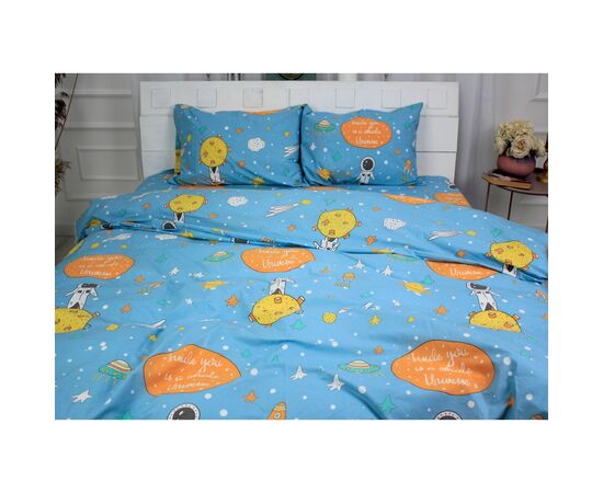 Постельное белье MirSon Бязь Premium 17-0426 Little astronaut Семейный (2 x 160x220) (2200002950053), изображение 3