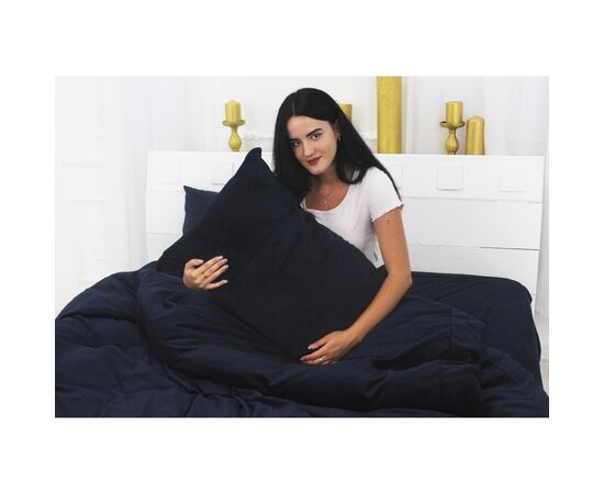 Постельное белье MirSon Велюр Winter Frost 28-0006 Navy blue Velvet Евро (2200003998863), изображение 4