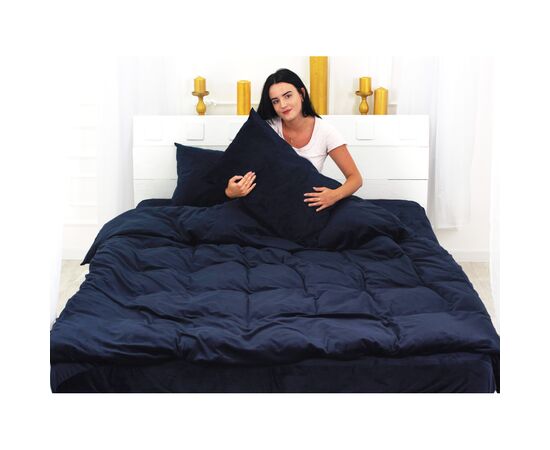 Постільна білизна MirSon Велюр Winter Frost 28-0006 Navy blue Velvet Сімейний (2200003998900)